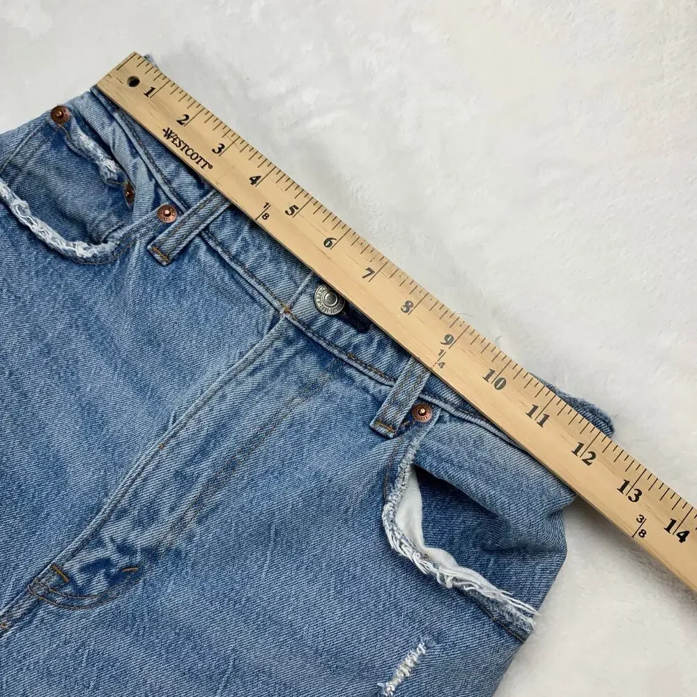 Abercrombie A+F Jeans 90s Straight Curve Love sz 25 Ultra High Rise Distressed 0